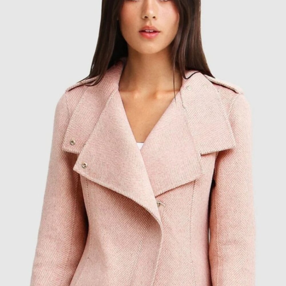 NEW FIT Bad Girl Wool Blend Moto Coat